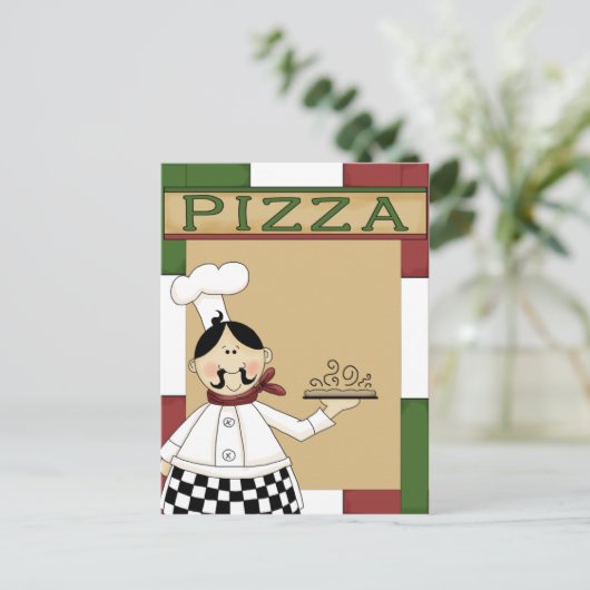 Pizza Party Invitation Uitnodiging Briefkaart (Staand voorkant)