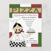 Pizza Party Invitation Uitnodiging Briefkaart (Voorkant)