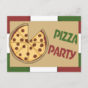 Pizza Party Invitation Uitnodiging Briefkaart