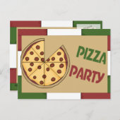 Pizza Party Invitation Uitnodiging Briefkaart (Voorkant / Achterkant)