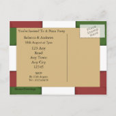Pizza Party Invitation Uitnodiging Briefkaart (Achterkant)
