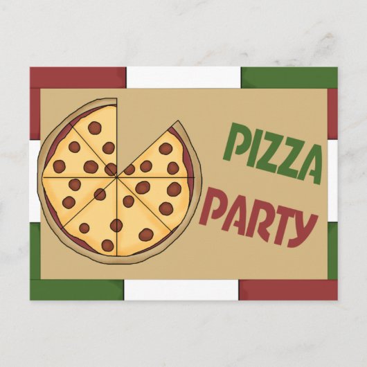 Pizza Party Invitation Uitnodiging Briefkaart (Voorkant)