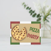 Pizza Party Invitation Uitnodiging Briefkaart (Staand voorkant)