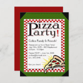 Pizza Party Invitation Uitnodiging Briefkaart (Voorkant / Achterkant)