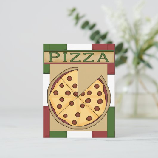 Pizza Party Invitation Uitnodiging Briefkaart (Staand voorkant)