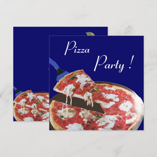 PIZZA PARTY, ITALIAANSE KITCHEN-diner, brunch, bla Kaart (Voorkant / Achterkant)