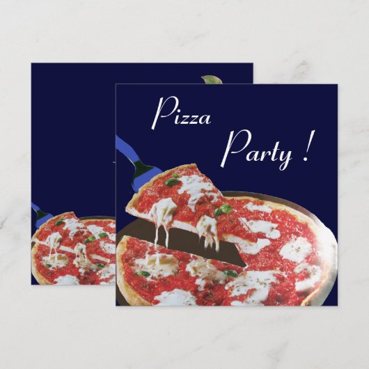 PIZZA PARTY, ITALIAANSE KITCHEN-diner, brunch, bla Kaart (Voorkant / Achterkant)