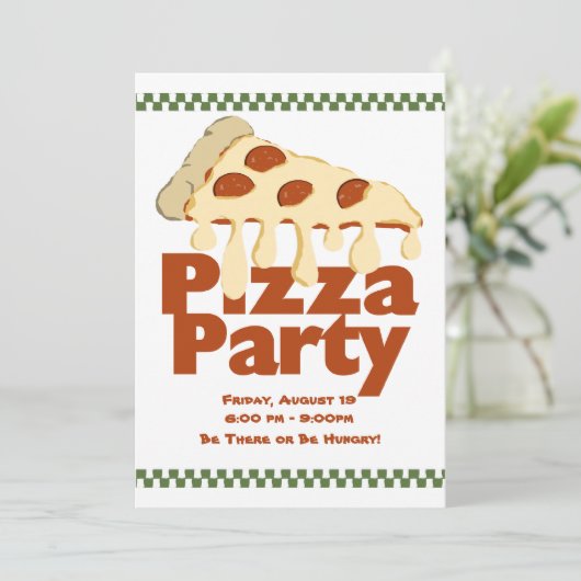 Pizza Party Kaart (Staand voorkant)