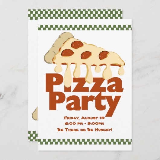 Pizza Party Kaart (Voorkant / Achterkant)