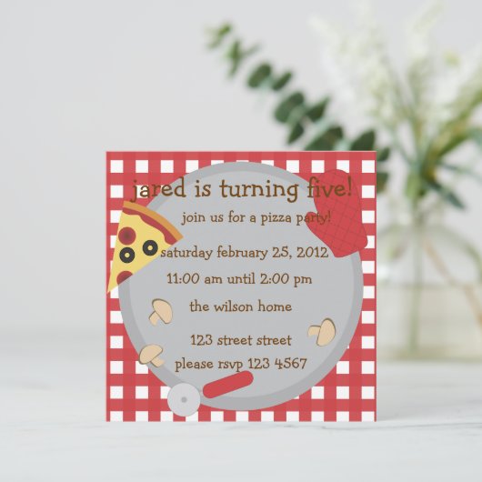 Pizza Party.. Kaart (Staand voorkant)