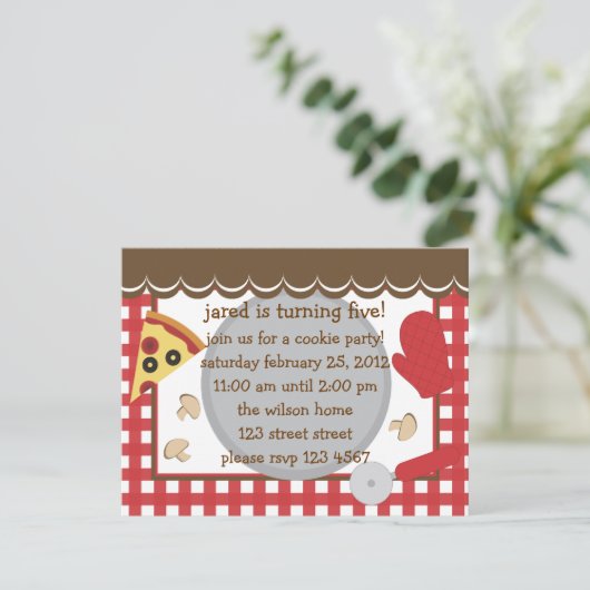 Pizza Party.. Kaart (Staand voorkant)