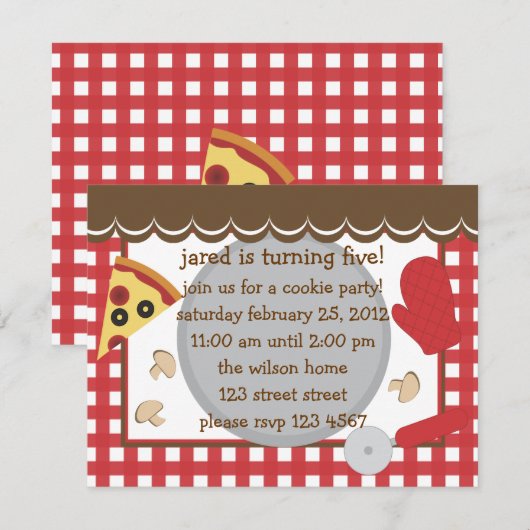 Pizza Party.. Kaart (Voorkant / Achterkant)