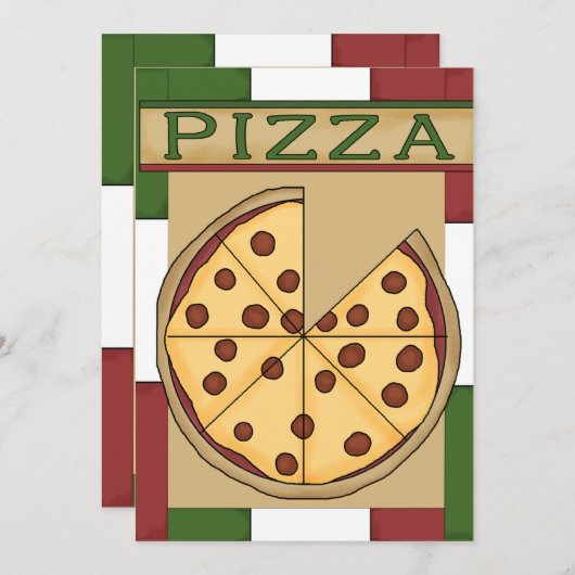 Pizza Party Kaart (Voorkant / Achterkant)