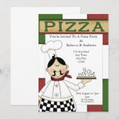 Pizza Party Kaart (Voorkant / Achterkant)