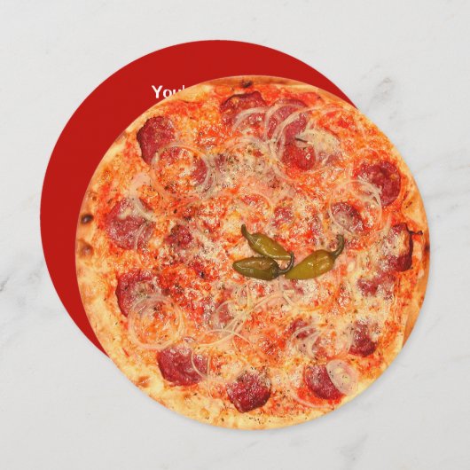 Pizza Party Kaart (Voorkant / Achterkant)