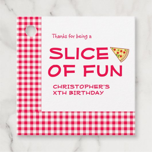 Pizza Party Kids Birthday Bedankjes Labels (Voorkant)