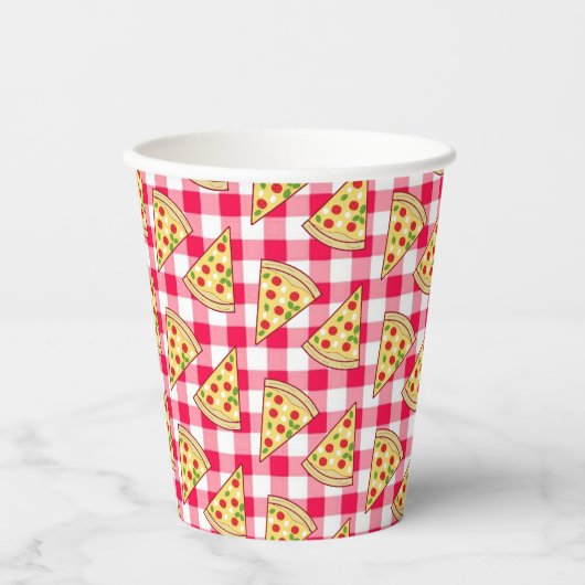 Pizza Party Kids Birthday Papieren Bekers (Voorkant)