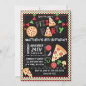 Pizza Party Kids Birthday Party Kaart (Voorkant)