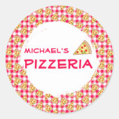 Pizza Party Kids Birthday Ronde Sticker (Voorkant)