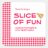 Pizza Party Kids Birthday Vierkante Sticker (Voorkant)