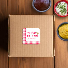 Pizza Party Kids Birthday Vierkante Sticker