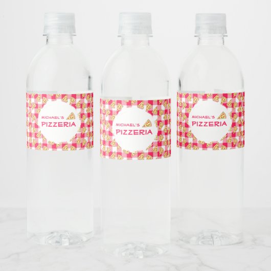 Pizza Party Kids Birthday Waterfles Etiket (Flessen)