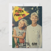 PIZZA PARTY KINDER FOTO AANGEPASTE UITNODIGINGEN (Voorkant)