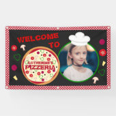 Pizza Party Kinderen Birthday Pizzaria Spandoek (Horizontaal)