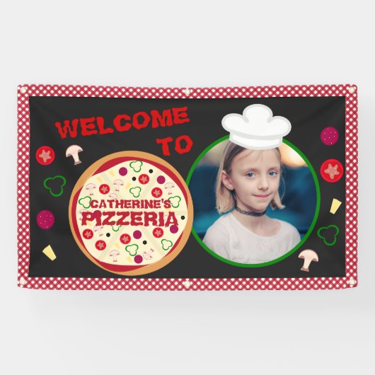Pizza Party Kinderen Birthday Pizzaria Spandoek (Horizontaal)