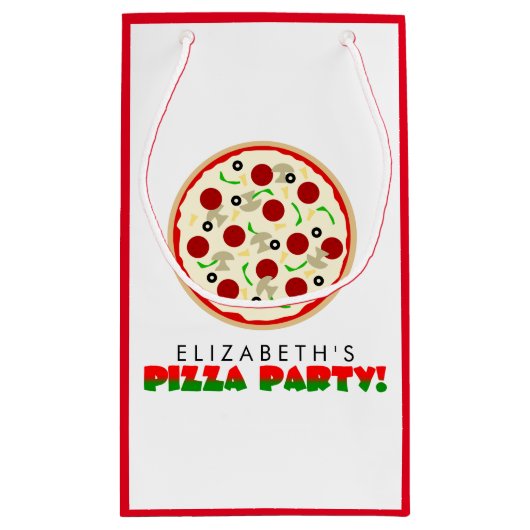 Pizza Party Klein Cadeauzakje (Achterkant)