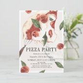 Pizza Party Margherita Waterverf Birthday Kaart (Staand voorkant)