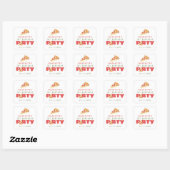 Pizza Party Modern Custom Age Kids Verjaardag Scha Vierkante Sticker (Vel)