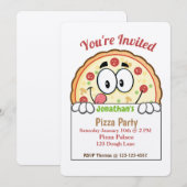 Pizza Party nodigt uit Kaart (Voorkant / Achterkant)
