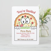 Pizza Party nodigt uit Kaart (Staand voorkant)