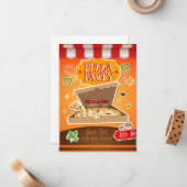 Pizza Party Notitiekaartje (Voorkant / Achterkant in situ)
