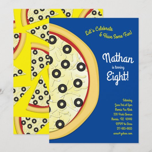 Pizza Party Olive Pizza Kaart (Voorkant / Achterkant)