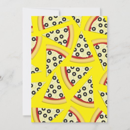 Pizza Party Olive Pizza Slice Kaart (Achterkant)