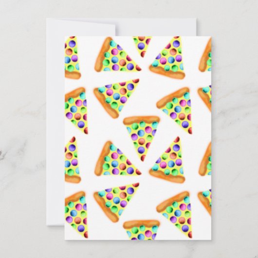 Pizza Party (Paars) Kaart (Achterkant)