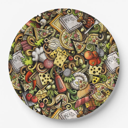 Pizza Party Paper Bord (Voorkant)