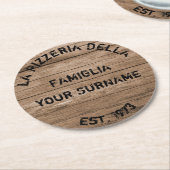 Pizza Party Paper Onderzetter Wood Effect (Gebogen)