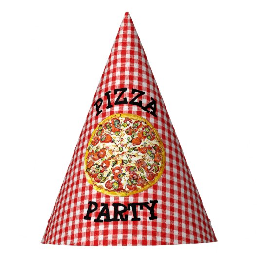 Pizza Party Paper Party Birthday Pet Feesthoedjes (Voorkant)