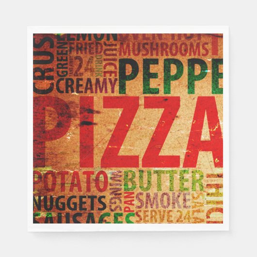 Pizza Party Papier Servetten Party Goederen (Voorkant)