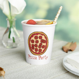 Pizza Party Papieren Bekers