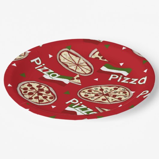 Pizza Party? PAPIEREN BORDEN Papieren Bordje (Gekanteld)
