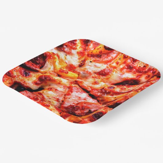 Pizza Party Papieren Bordje (Gebogen)