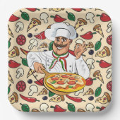 Pizza Party Papieren Bordje (Voorkant)