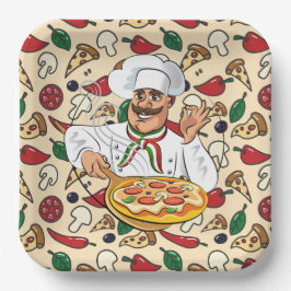 Pizza Party Papieren Bordje