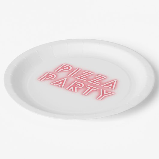 Pizza Party Papieren Bordje (Gekanteld)