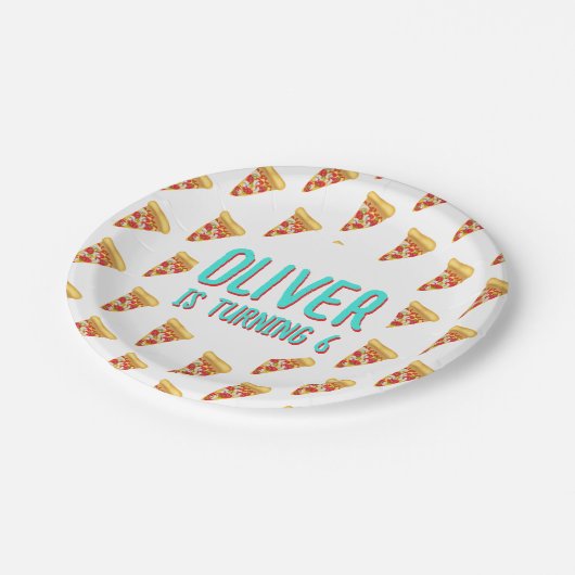 Pizza party papieren bordje (Gekanteld)
