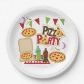 Pizza Party Papieren Bordje (Voorkant)